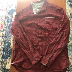 Red plaid button down